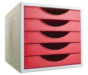 MODULO 5 CAJONES ARCHIVOTEC GRIS/ROJO