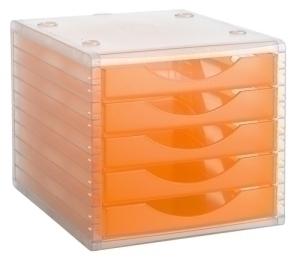 MODULO 5 CAJONES ARCHIVOTEC TRASLUCIDO CRISTAL/NARANJA /4005 NA TL