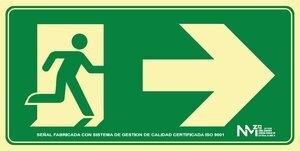 SEÑAL HOMOLOGADA FOTOLUMINISCENTE SALIDA DE EMERGENCIA DERECHA