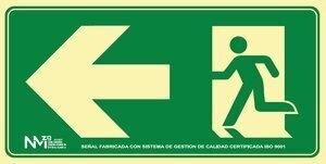 SEÑAL HOMOLOGADA FOTOLUMINISCENTE SALIDA  DE EMERGENCIA IZQUIERDA