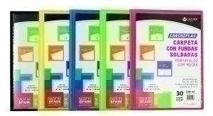 CARPETA FUNDAS (TARIFARIO) CARCHIVO PP CARCHIPLAS-BOOK FLEXIBLE CANGURO A4  30 F. SURTIDO