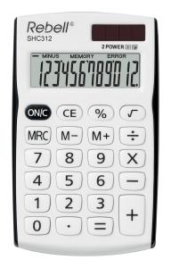 CALCULADORA BOLSILLO REBELL 12 DIG. SHC-312 NEGRO /RE-SHC312BK