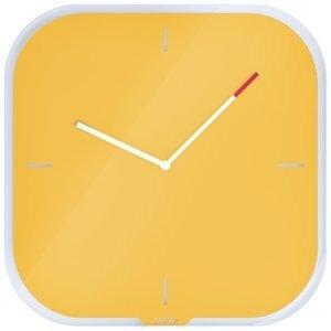 RELOJ PARED LEITZ COSY CRISTAL ANALOGICO 30x30x4 CM AMARILLO (incluye rotulador de borrado en seco)