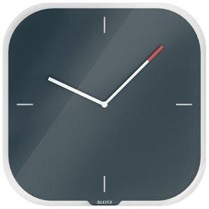 RELOJ PARED LEITZ COSY CRISTAL ANALOGICO 30x30x4 CM GRIS (incluye rotulador de borrado en seco)