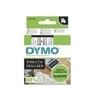 CINTA de ROTULAR DYMO LM D1 7m  6mm NEGRO sobre BLANCO (43613)