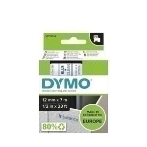 CINTA de ROTULAR DYMO LM D1 7m 12mm AZUL sobre TRANSPARENTE (45011)