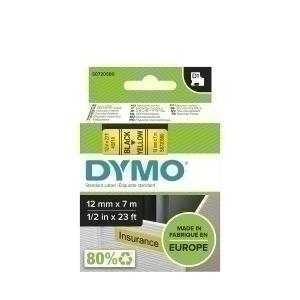 CINTA de ROTULAR DYMO LM D1 7m 12mm NEGRO sobre AMARILLO (45018)
