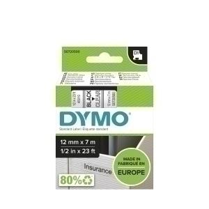 CINTA de ROTULAR DYMO LM D1 7m 12mm NEGRO sobre TRANSPARENTE (45010)