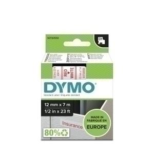CINTA de ROTULAR DYMO LM D1 7m 12mm ROJO sobre BLANCO (45015)
