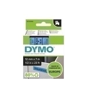 CINTA de ROTULAR DYMO LM D1 7m 12mm NEGRO sobre AZUL (45016)
