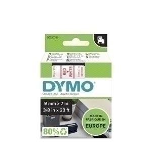 CINTA de ROTULAR DYMO LM D1 7m  9mm ROJO sobre BLANCO (40915)