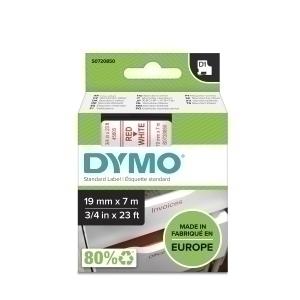 CINTA de ROTULAR DYMO LM D1 7m 19mm ROJO sobre BLANCO (45805)