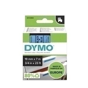 CINTA de ROTULAR DYMO LM D1 7m 19mm NEGRO sobre AZUL (45806)