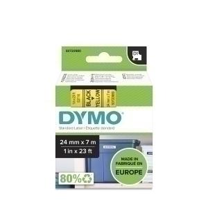 CINTA de ROTULAR DYMO LM D1 7m 24mm NEGRO sobre AMARILLO (53718)