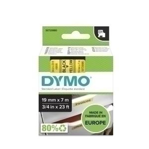 CINTA de ROTULAR DYMO LM D1 7m 19mm NEGRO sobre AMARILLO (45808)