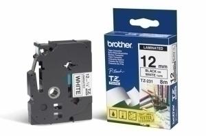 CINTA ROTULAR BROTHER NO LAMINADA 8M 9MM NEGRO BLANCO /TZEN221