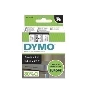 CINTA de ROTULAR DYMO LM D1 7m  6mm NEGRO sobre TRANSPARENTE (43610)