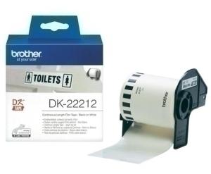 ETIQUETAS BROTHER CONTINUA PLASTICO BLANCO 62 mm ROLLO 15,24 m (DK22212)