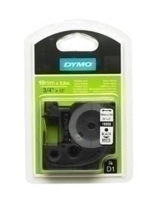 CINTA de ROTULAR DYMO LM D1 NYLON 3,5m 19mm NEGRO sobre BLANCO (16958)