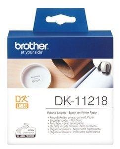 ETIQUETAS BROTHER PRECORTADA PAPEL BLANCO   24 mm ROLLO 1.000 uds.REDONDA (DK11218)