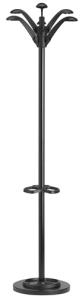 PERCHERO PIE UNILUX FLORA METALICO 6 COLGADORES 175x35 CON PARAGÜERO COLOR NEGRO