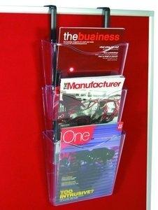 PORTADOCUMENTOS MURAL DEFLECT-O DOCUPOCKET A4 VERTICAL 3 COMPARTIMENTOS CON SOPORTE PARA COLGAR CRISTAL