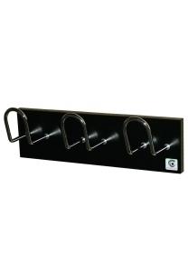 PERCHERO PARED CLINDRO H-13 3 COLGADORES NEGRO