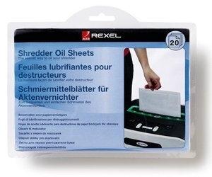ACEITE para DESTRUCTORAS REXEL en HOJAS PACK de 20