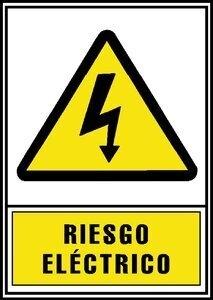 SEÑAL SERIGRAFIADA 2 TINTAS RIESGO ELECTRICO AMARILLO