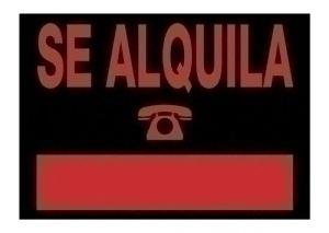 CARTEL ANUNCIO PVC 50X35 SE ALQUILA /6166 NE