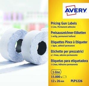 ETIQUETAS de PRECIOS AVERY ADH.PERMANENTE 26x12 mm BLANCO ROLLO 1.500 uds.