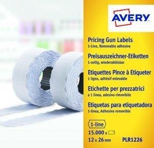 ETIQUETAS de PRECIOS AVERY ADH.REMOVIBLE 26x12 mm BLANCO ROLLO 1.500 uds.