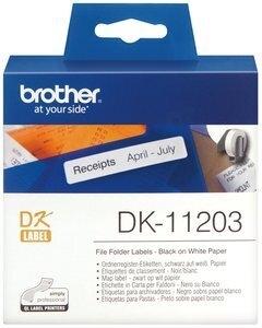 ETIQUETAS BROTHER PRECORTADA PAPEL BLANCO 17x87 mm ROLLO 300 uds. PARA CARPETAS (DK11203)