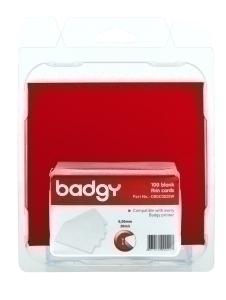 TARJETA BADGY PVC PARA IMPRESION BLANCA FINA 0,50 mm. PACK DE  100