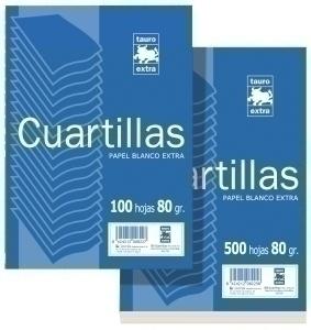 PAPEL 4º ZORRILLA 80G 100H LISO CUARTILLA /822/100