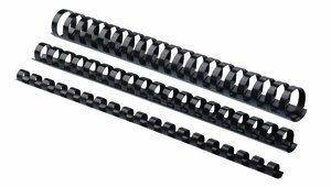 CANUTILLO PLASTICO FELLOWES 21 anillas paso US NEGRO 28 mm CAJA de 50