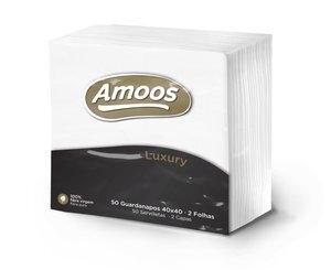 SERVILLETA PAPEL AMOOS LUXURY 40x40 cm. 2 CAPAS BLANCO PAQUETE de 50 BLANCO
