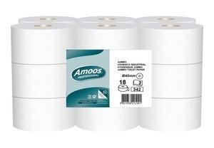 PAPEL HIGIENICO AMOOS PROFESSIONAL JUMBO 2 CAPAS 342 SERVICIOS 120 METROS BLANCO