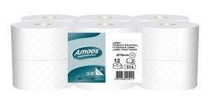 PAPEL HIGIENICO AMOOS PROFESSIONAL JUMBO 2 CAPAS 514 SERVICIOS 180 METROS BLANCO