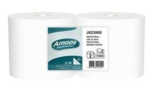 BOBINA DE PAPEL MECHA AMOOS PROFESSIONAL SECADO EXTRA 2 CAPAS 1060 SERVICIOS 350 METROS BLANCO
