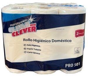 PAPEL HIGIENICO DAMACEL/CLEVER DOMESTICO  2 CAPAS 23 METROS