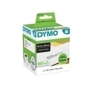 ETIQUETAS DYMO LW 28X89MM P/2 RL.130 DIR. /S0722370