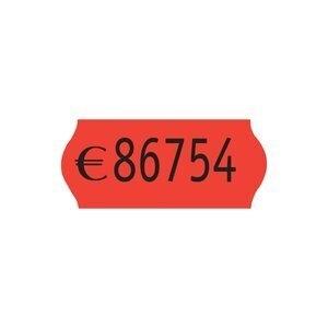 ETIQUETAS de PRECIOS PRYSE ADH.NORMAL 26x12 mm ONDA NARANJA FLUOR ROLLO 1.000 uds.