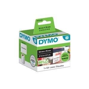 ETIQUETAS DYMO LABEL WRITER  54x70 mm ROLLO 320 uds.PAPEL BLANCO MULTIFUNCION/DISKETTE (99015)