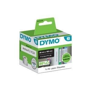 ETIQUETAS DYMO LABEL WRITER  38x190 mm ROLLO 110 uds.PAPEL BLANCO LOMO ARCHIVADOR (99018)