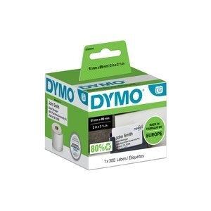 ETIQUETAS DYMO LABEL WRITER  51x89 mm ROLLO 300 uds.PAPEL BLANCO NO ADHESIVAS