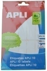 ETIQUETAS MANUAL BOLSA APLI 01643 10H 20X75 /1643