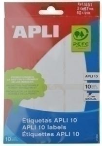 ETIQUETAS MANUAL BOLSA APLI 01651 10H 34X67 /1651