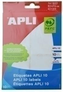 ETIQUETAS MANUAL BOLSA APLI 01657 10H 50X70 /1657