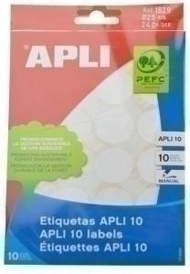 ETIQUETAS MANUAL BOLSA APLI 01629 10H REDON. 25 /1629